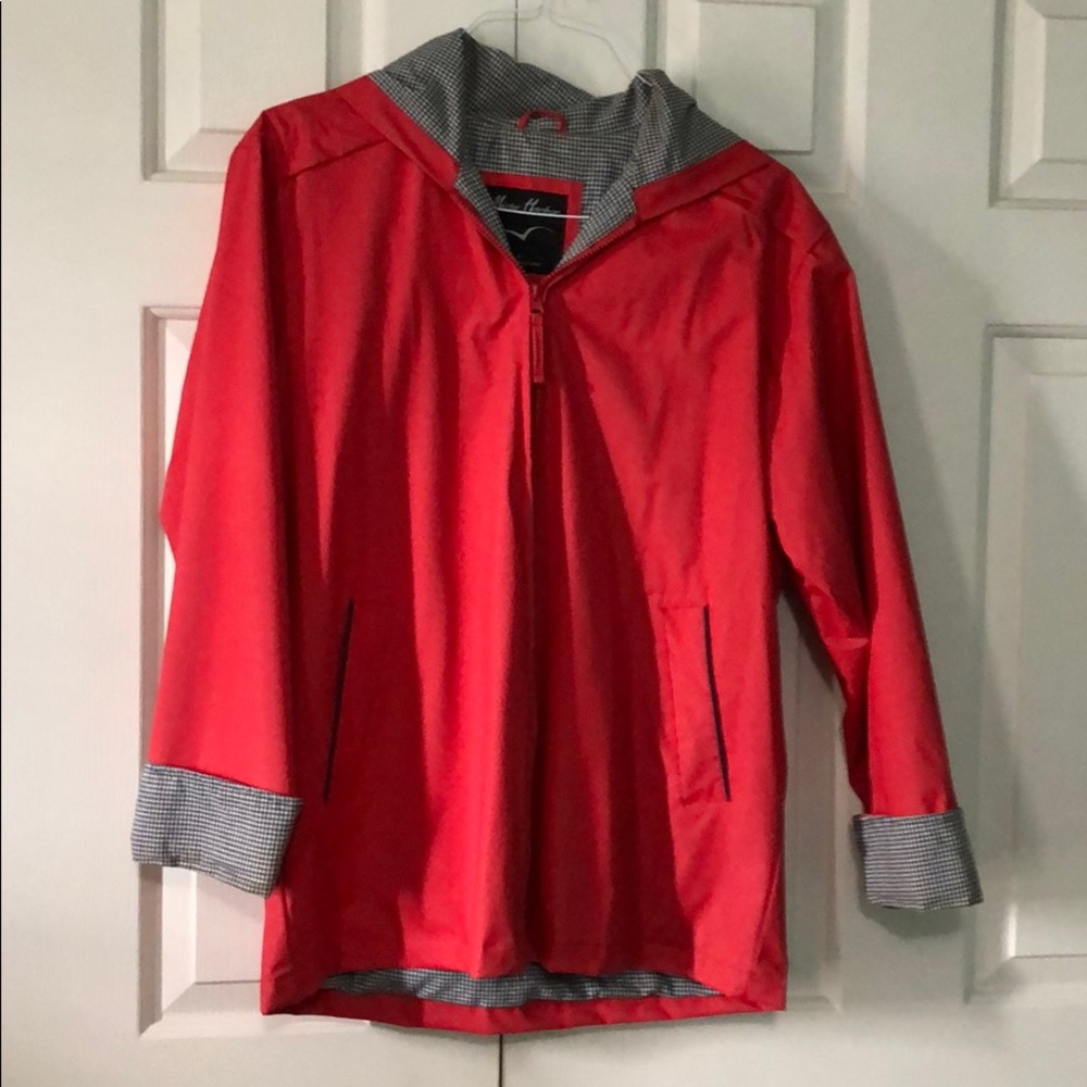 Red rain jacket